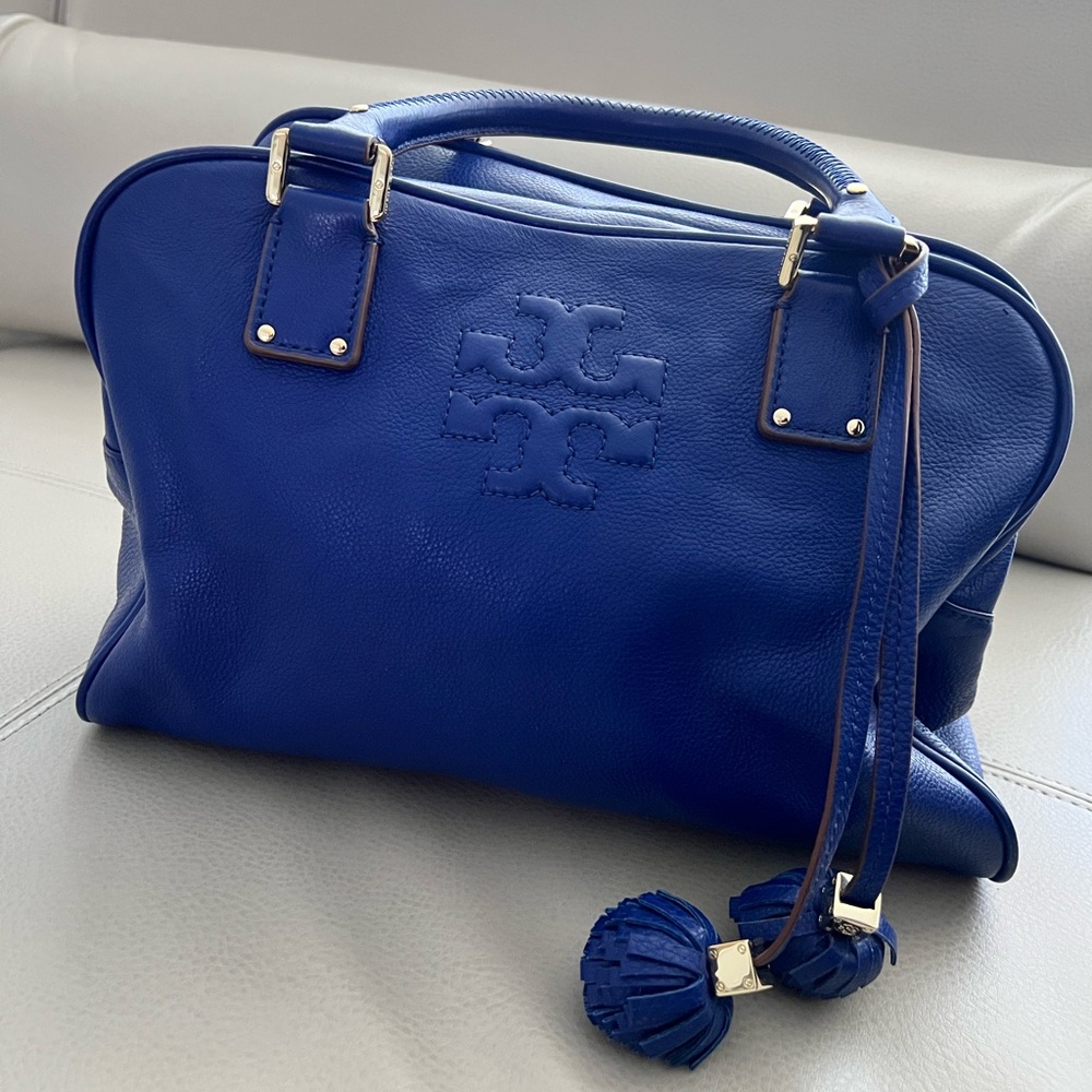 Blue Tory Burch Thea Leather Satchel bag